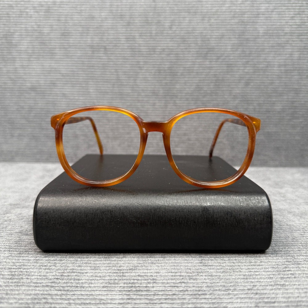 Vintage Amber Tortoiseshell Round Y2K Eyeglass Frames 54-18-145 Retro Panto Vtg‎